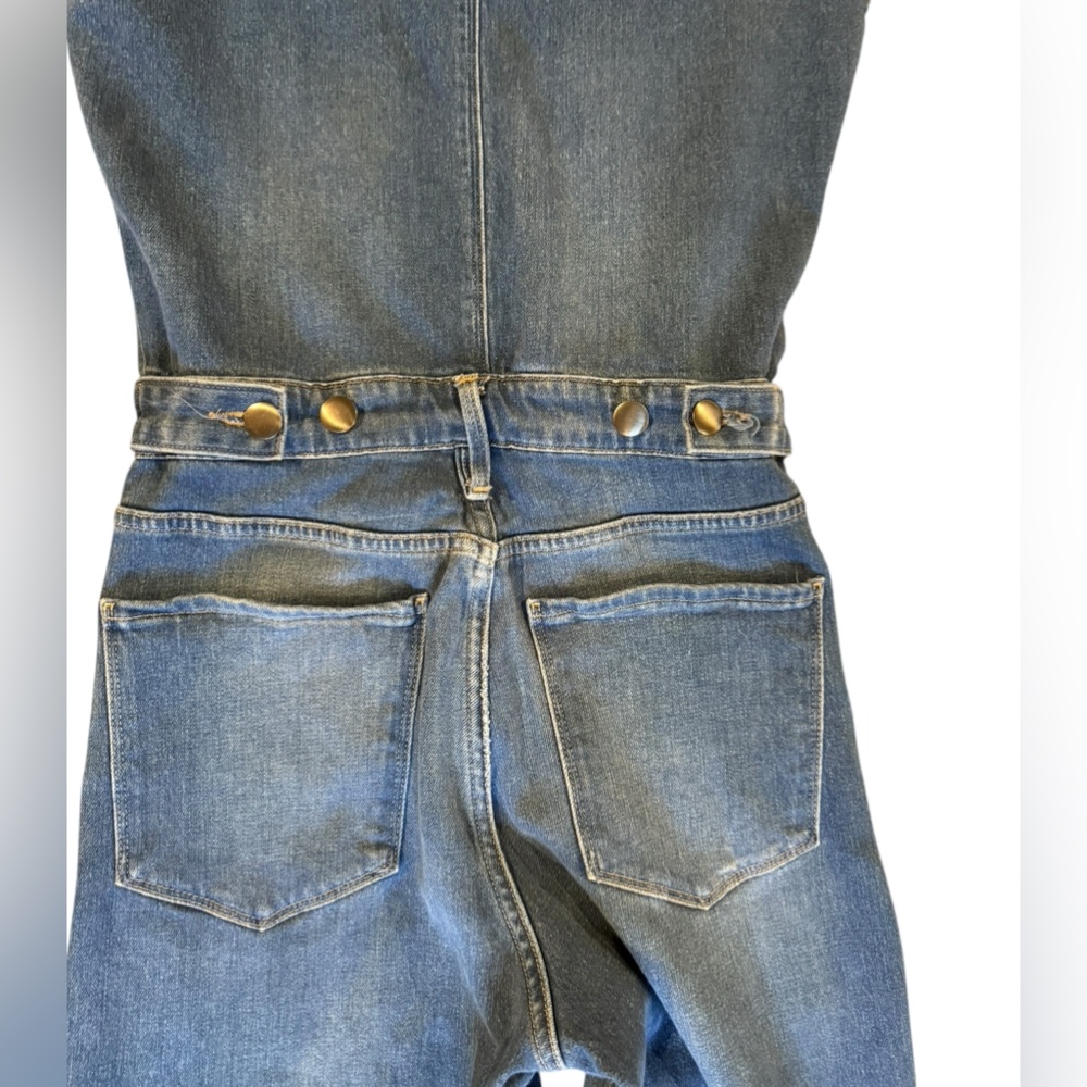 Frame Denim Blue Jeans Women's Le Slender Jumpsuit Overalls Size Medium 27 - Picture 8 of 12